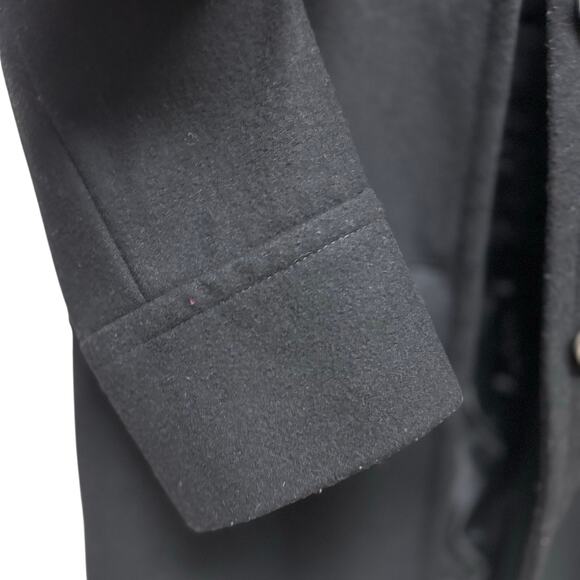 St John’s Bay Women’s Black Wool Blend Long Coat Button Front Size Large - Picture 5 of 7